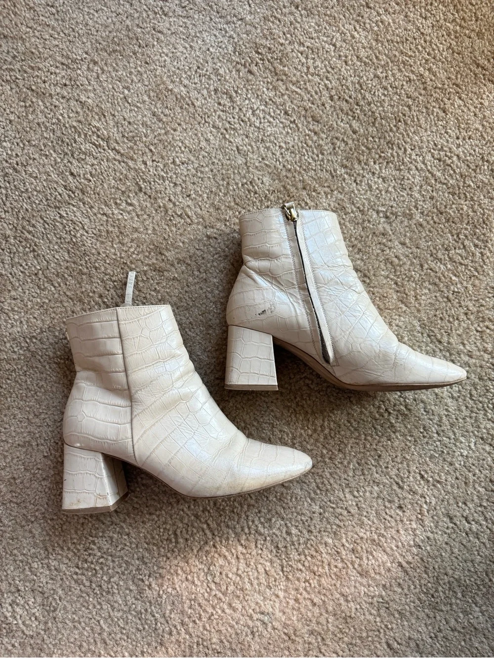 Ted Baker London Croc Embossed Leather Ankle Boots 38.5